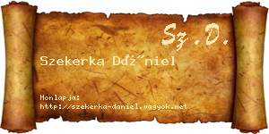 Szekerka Dániel névjegykártya